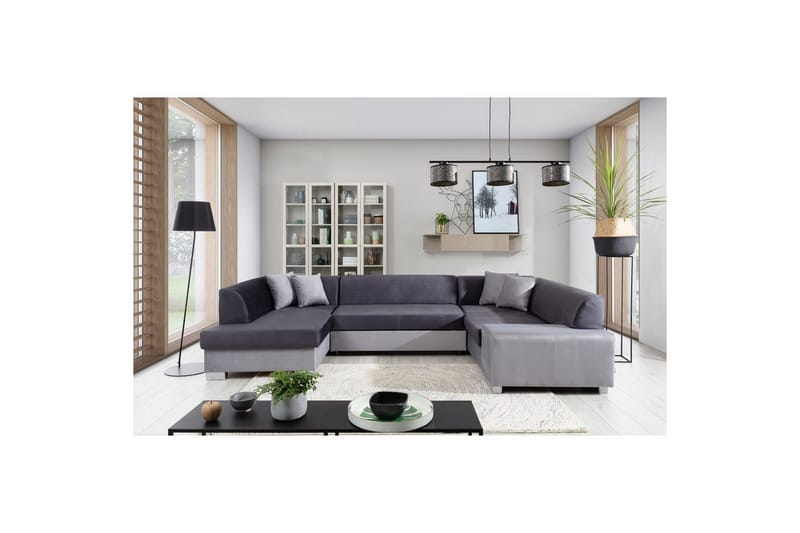 Seksjon Eltap Isloren 322x204x72 cm - Monolith 97, Monolith 84, Mørk grå, Lys grå, Venstre - Møbler - Sofaer - Sovesofaer