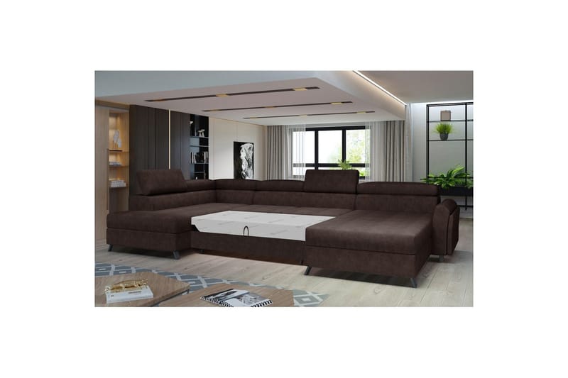 Seksjon Eltap Josette 360x200x92 cm - Dora 28, Mørk brun, Venstre - Møbler - Sofaer - Sovesofaer