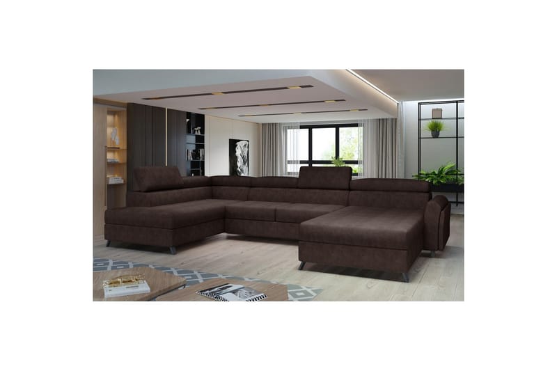 Seksjon Eltap Josette 360x200x92 cm - Dora 28, Mørk brun, Venstre - Møbler - Sofaer - Sovesofaer