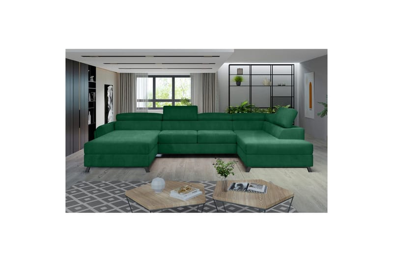 Seksjon Eltap Josette 360x200x92 cm - Kronos 19, Mørk Grønn, Høyre - Møbler - Sofaer - Sovesofaer