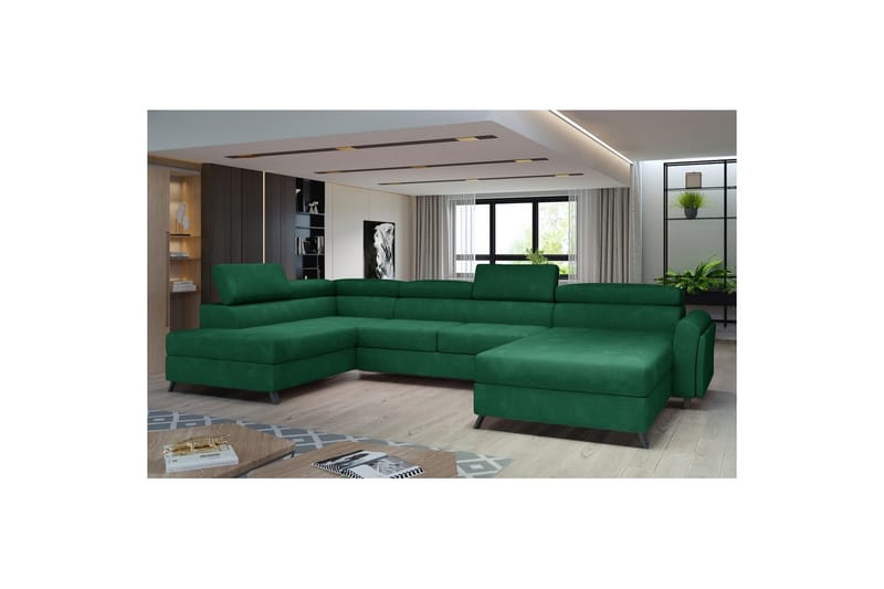 Seksjon Eltap Josette 360x200x92 cm - Kronos 19, Mørk Grønn, Venstre - Møbler - Sofaer - Sovesofaer