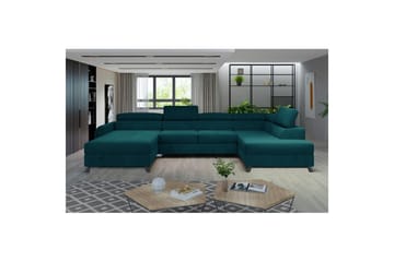 Seksjon Eltap Josette 360x200x92 cm - Mat Velvet 75, Grønn, Høyre - Møbler - Sofaer - Sovesofaer