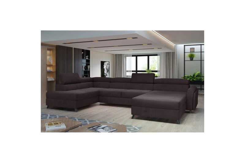 Seksjon Eltap Josette 360x200x92 cm - Monolith 29, Mørk Brun, Venstre - Møbler - Sofaer - Sovesofaer