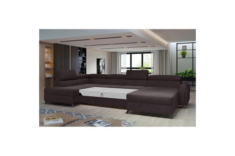 Seksjon Eltap Josette 360x200x92 cm - Monolith 29, Mørk Brun, Venstre - Møbler - Sofaer - Sovesofaer