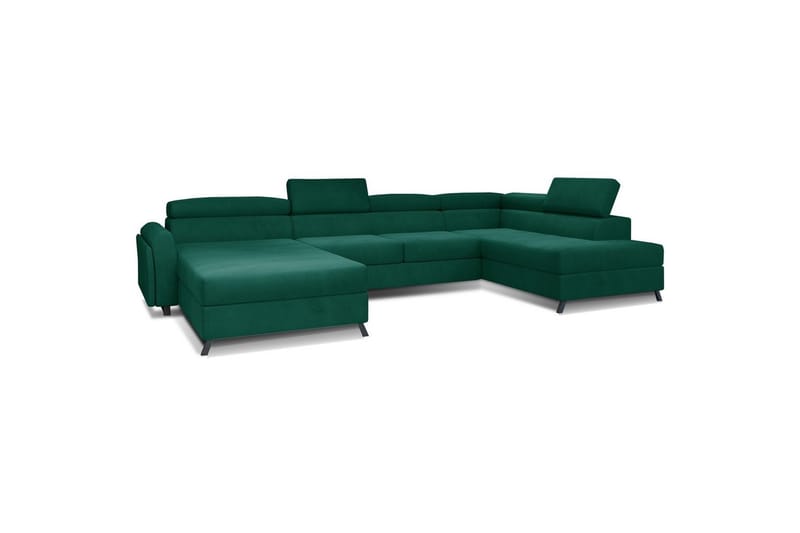 Seksjon Eltap Josette 360x200x92 cm - Monolith 37, Grønn, Høyre - Møbler - Sofaer - Sovesofaer