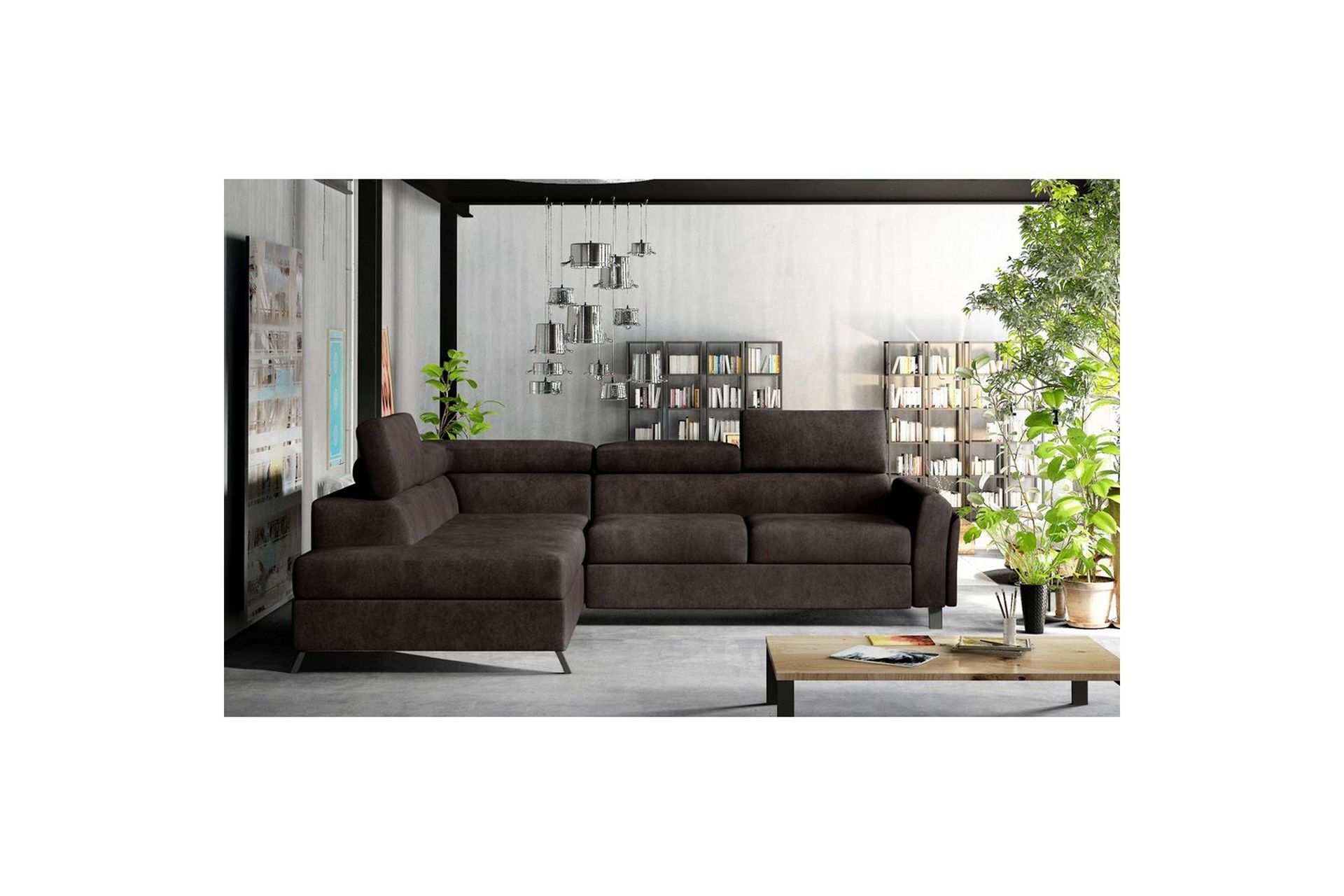 Seksjon Eltap Kairos 265x200x92 cm - Dora 28, Mørk brun, Venstre
