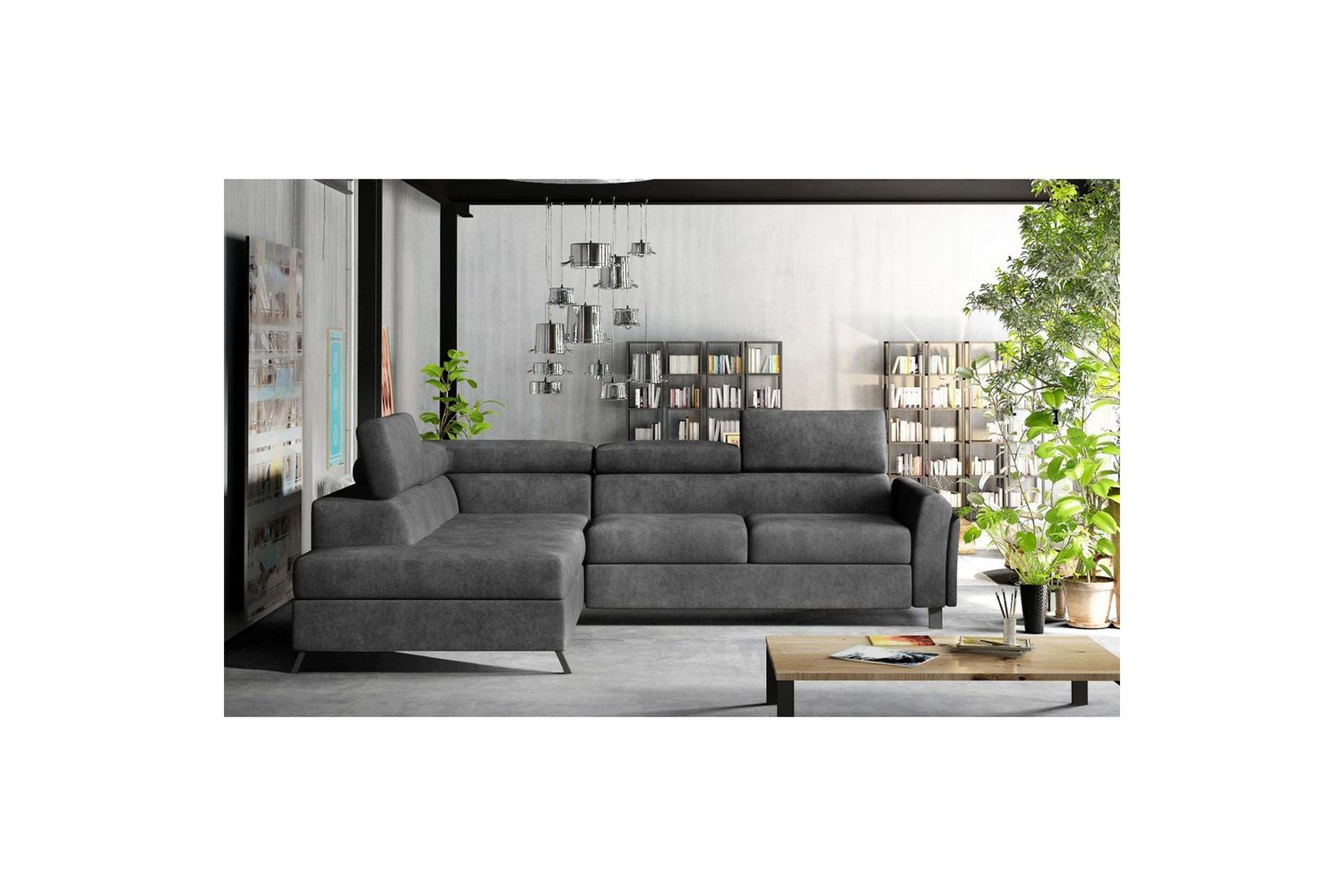 Seksjon Eltap Kairos 265x200x92 cm - Dora 95, Mørkegrå, Venstre