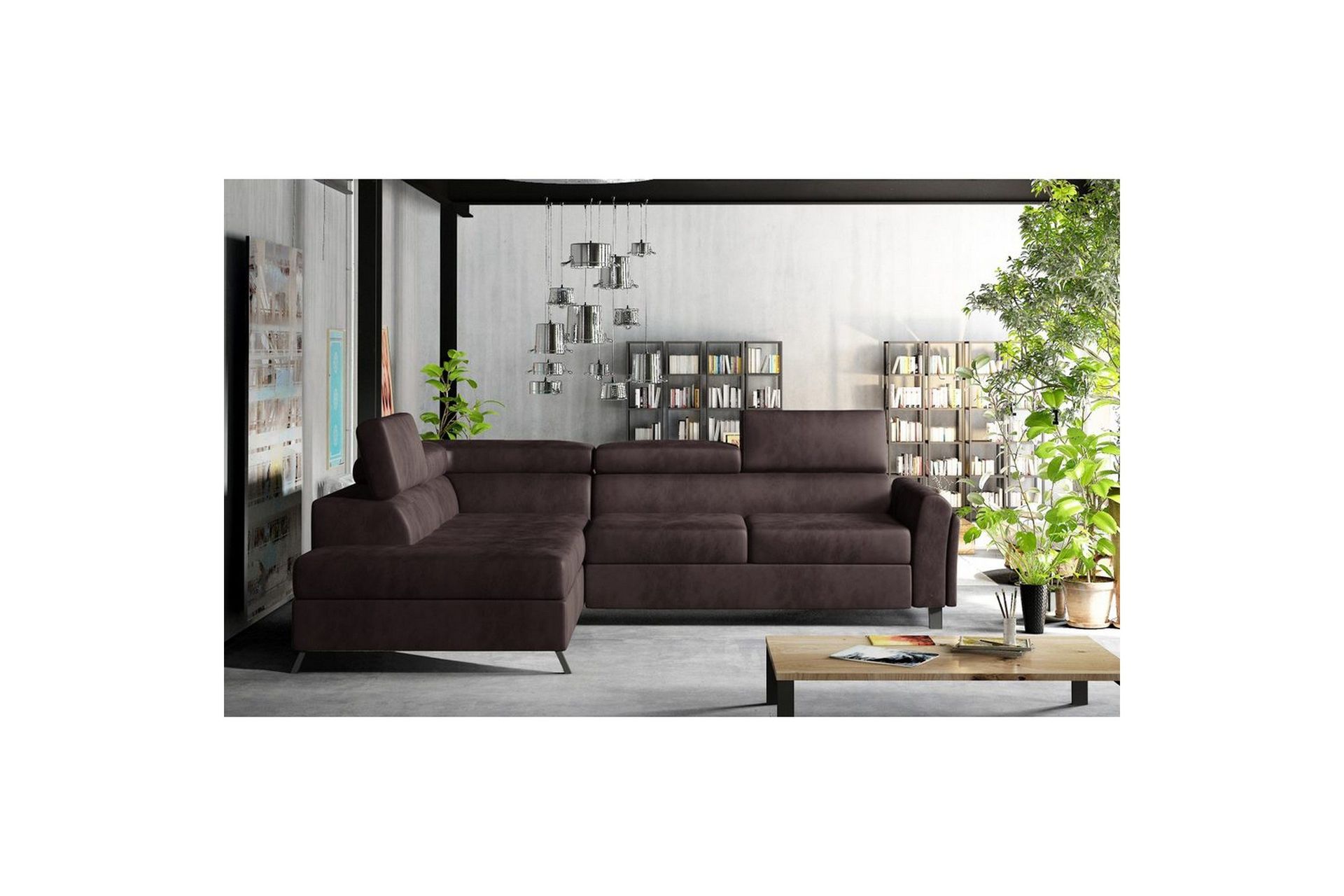 Seksjon Eltap Kairos 265x200x92 cm - Mat Velvet 29, Brun, Venstre