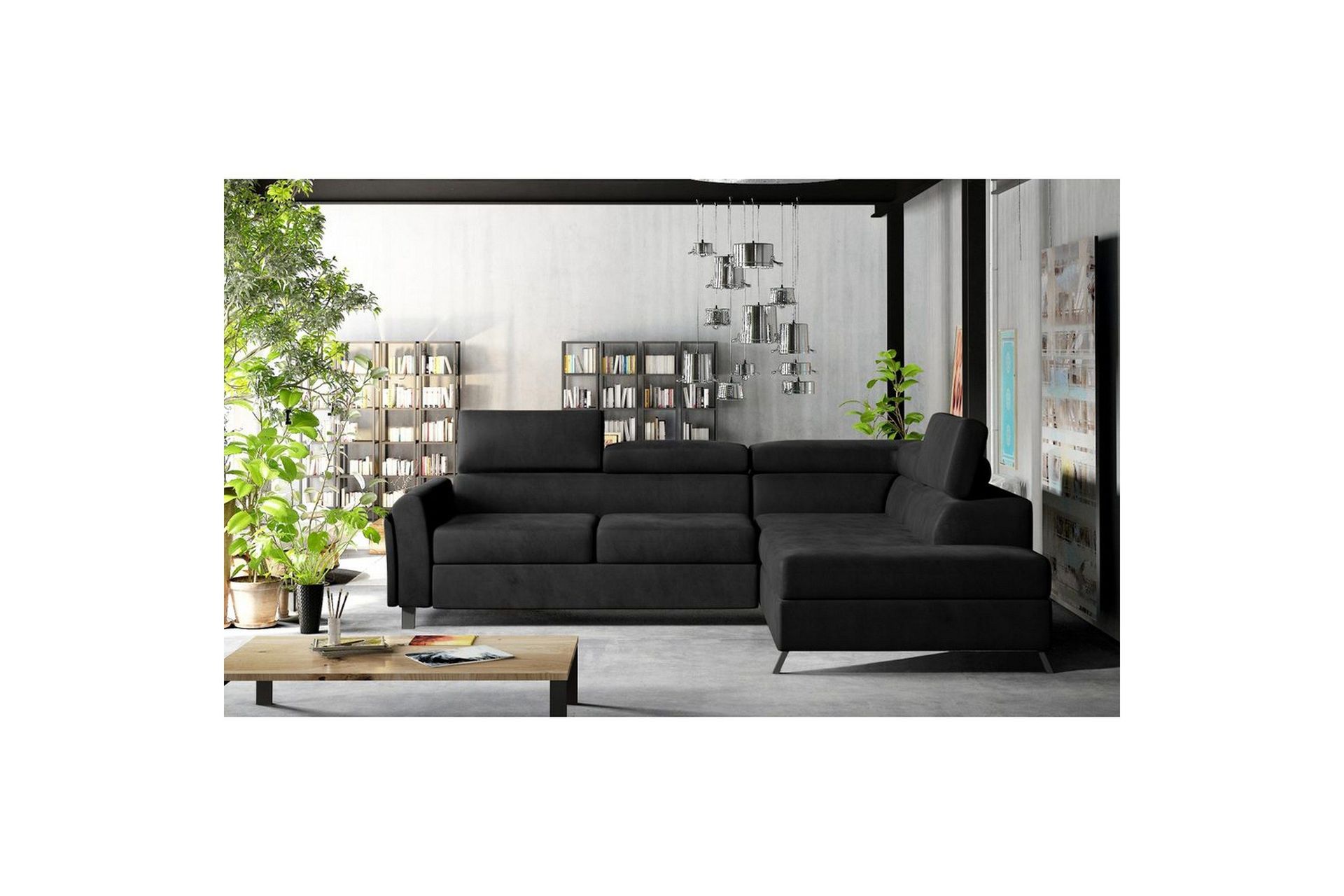 Seksjon Eltap Kairos 265x200x92 cm - Mat Velvet 99, Blå, Høyre
