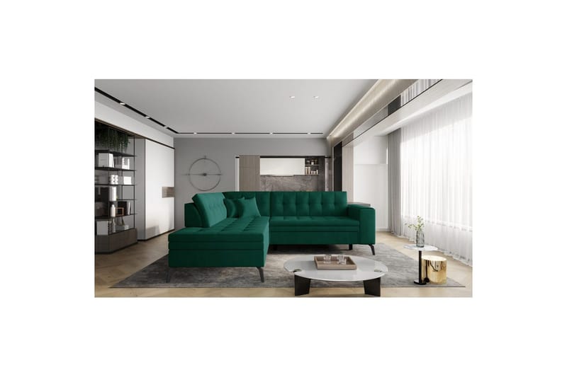 Seksjon Eltap Lanvin 260x210x93 cm, Nube 35, Grønn, Venstre