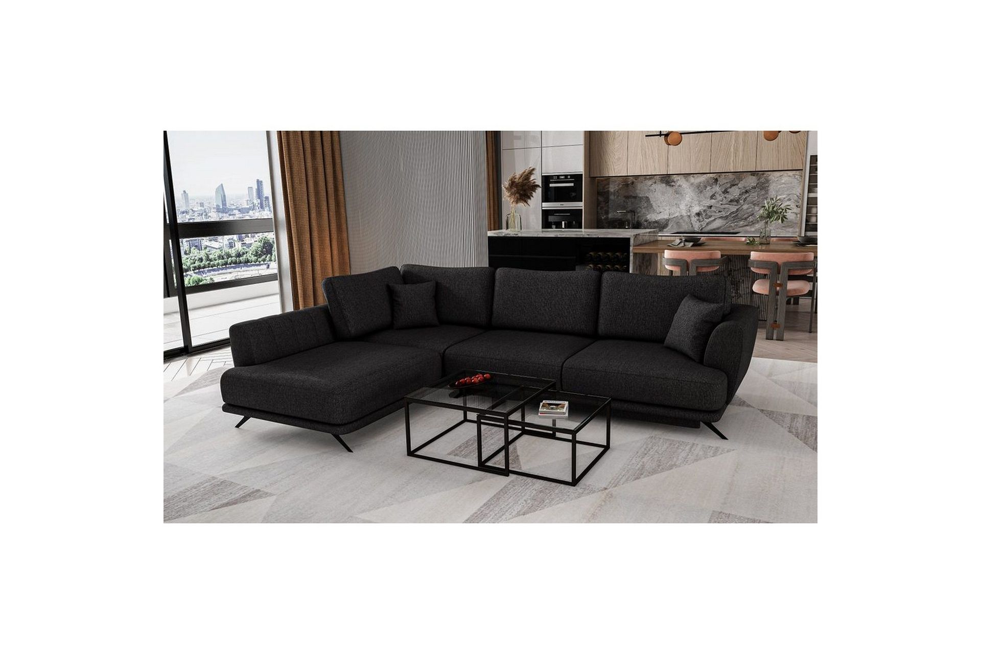 Seksjon Eltap Larde 286x191x90 cm - Vero 10, Venstre