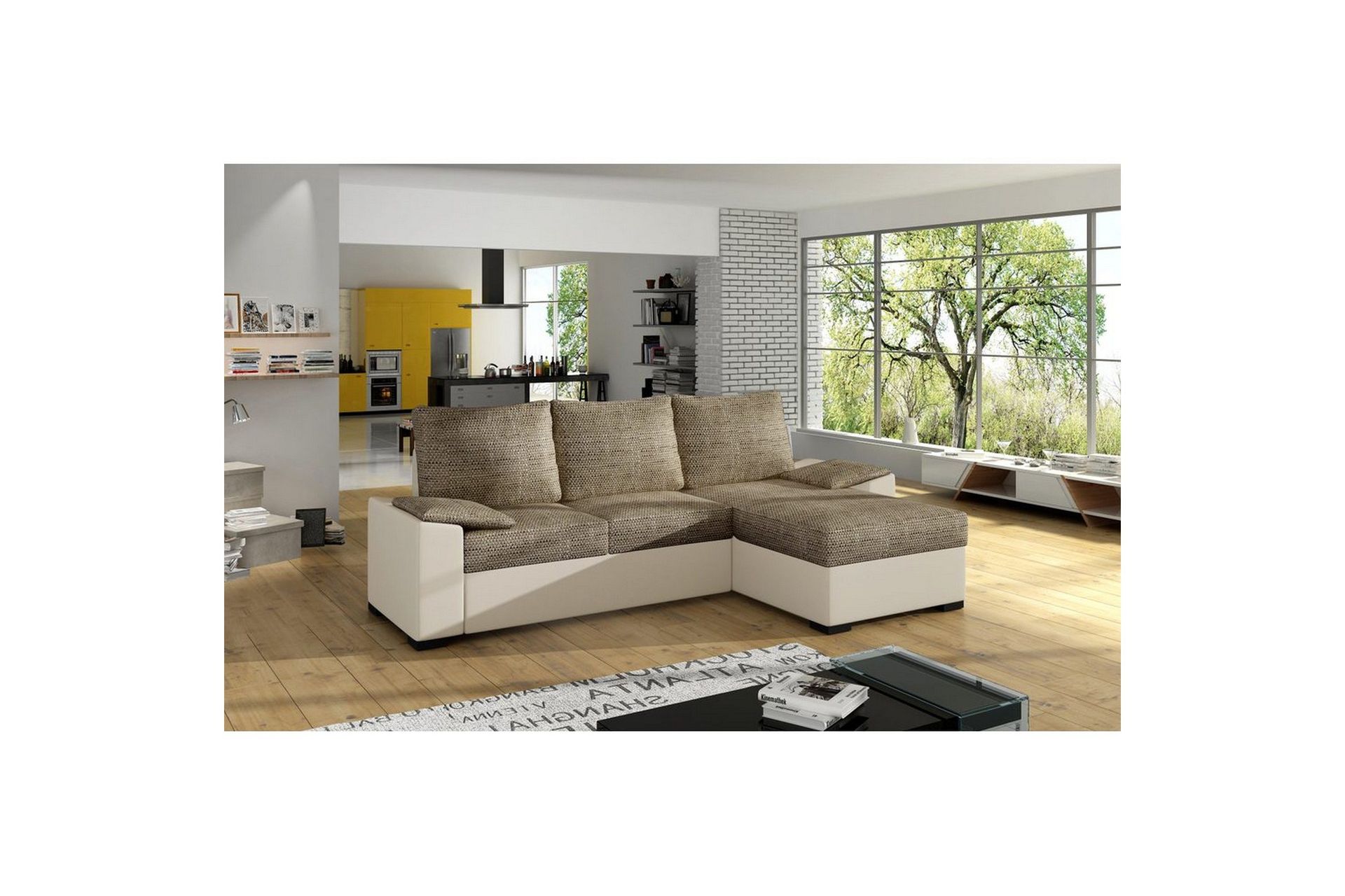 Seksjon Eltap Letto 245x160x90 cm - Berlin 03, Myk 33, Beige