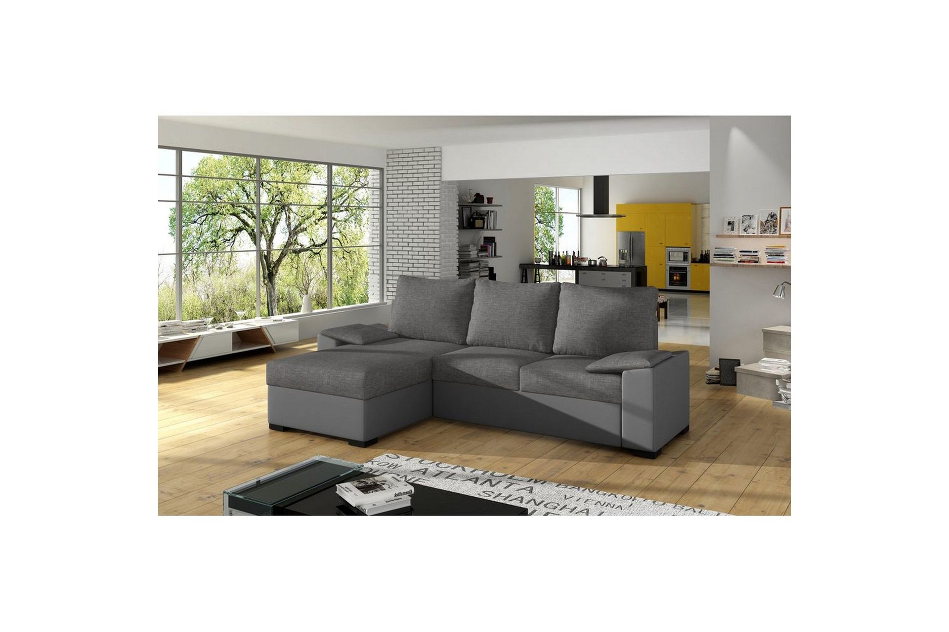 Seksjon Eltap Letto 245x160x90 cm - Sawana 05, Soft 29, Grå
