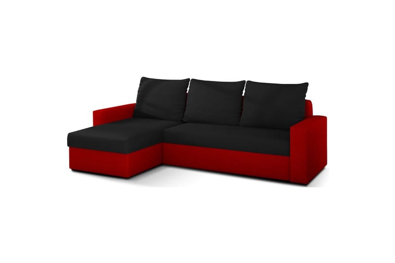 Seksjon Eltap Livio 237x150x72 cm - Alova 04, Alova 46, Svart, Rød - Møbler - Sofaer - Sovesofaer