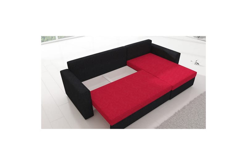 Seksjon Eltap Livio 237x150x72 cm - Alova 10, Alova 04, Grå, Svart - Møbler - Sofaer - Sovesofaer