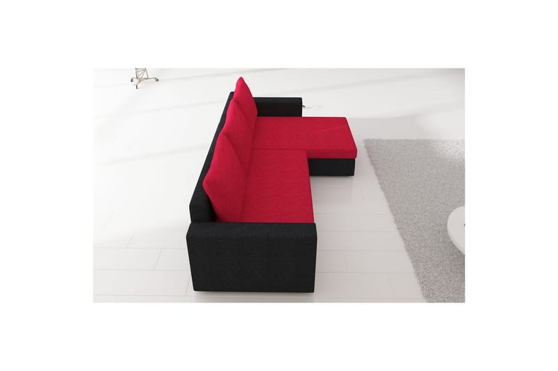Seksjon Eltap Livio 237x150x72 cm - Alova 10, Alova 04, Grå, Svart - Møbler - Sofaer - Sovesofaer