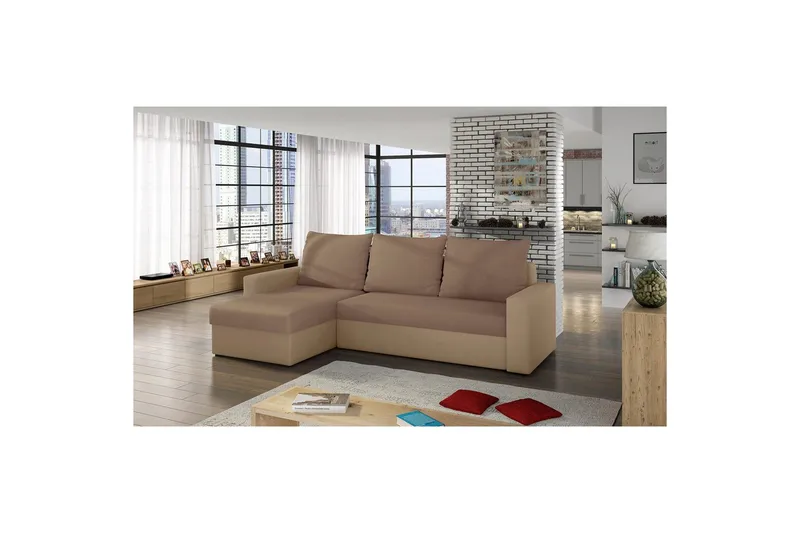 Seksjon Eltap Livio 237x150x72 cm - Alova 66, Alova 07, Beige - Møbler - Sofaer - Sovesofaer