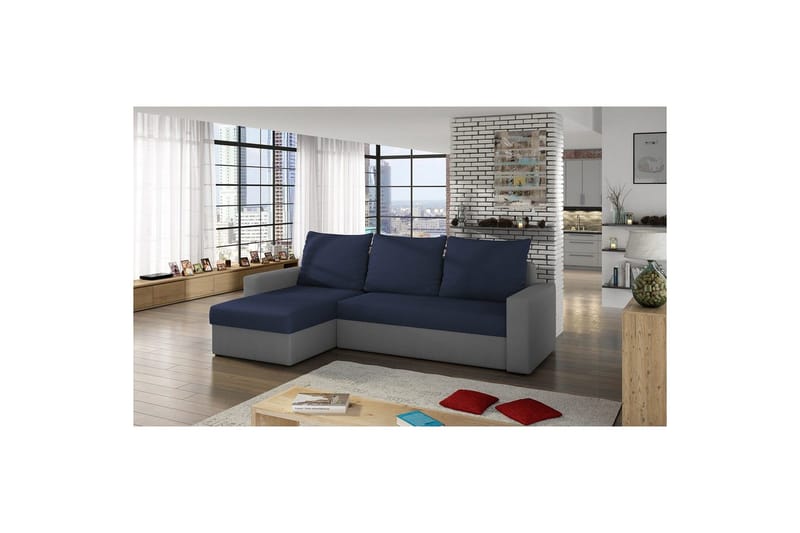 Seksjon Eltap Livio 237x150x72 cm - Alova 79, Alova 10, Blå, Grå - Møbler - Sofaer - Sovesofaer