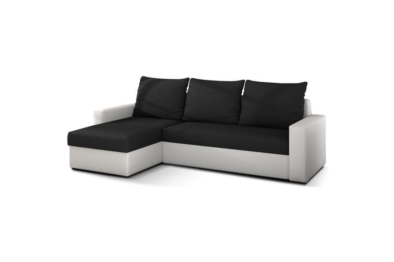 Seksjon Eltap Livio 237x150x72 cm - Sawana 14, Soft 17, Svart, Hvit - Møbler - Sofaer - Sovesofaer