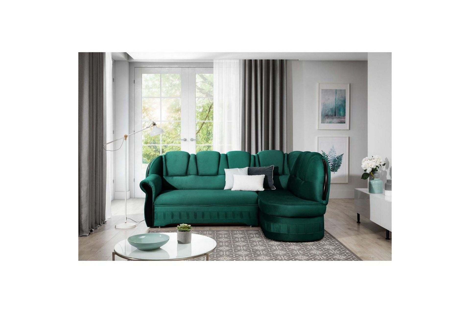 Seksjon Eltap Lord 243x180x112 cm - Nube 35, Grønn, Høyre