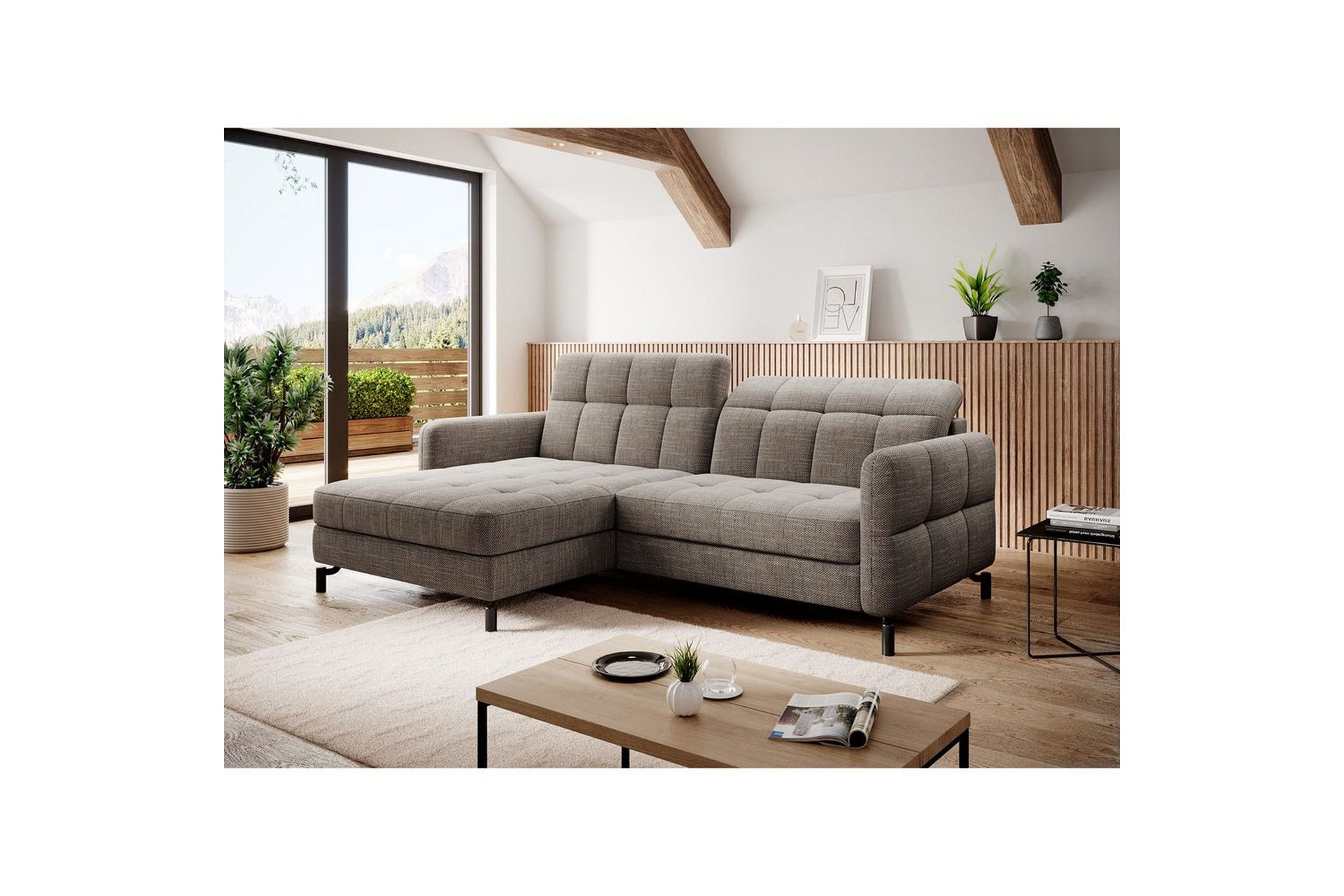 Seksjon Eltap Lorelle 225x160x105 cm - Berlin 03, Beige, Venstre