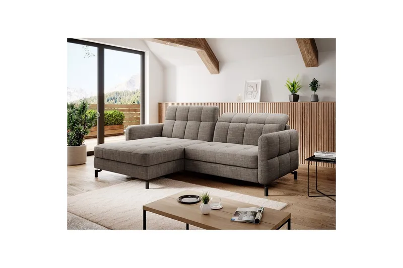Seksjon Eltap Lorelle 225x160x105 cm - Berlin 03, Beige, Venstre - Møbler - Sofaer - Sovesofaer