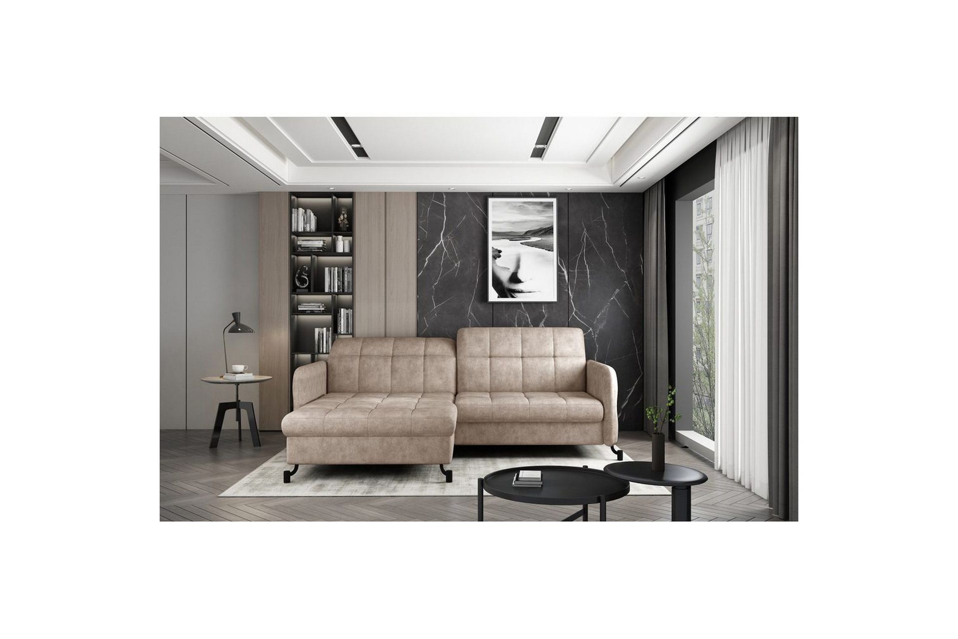 Seksjon Eltap Lorelle 225x160x105 cm - Dora 21, Beige, Venstre