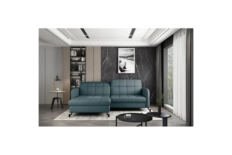 Seksjon Eltap Lorelle 225x160x105 cm - Grande 75, Grønn, Venstre - Møbler - Sofaer - Sovesofaer
