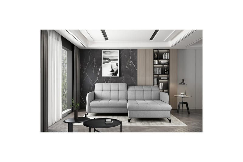 Seksjon Eltap Lorelle 225x160x105 cm - Grande 81, Grå, Høyre - Møbler - Sofaer - Sovesofaer