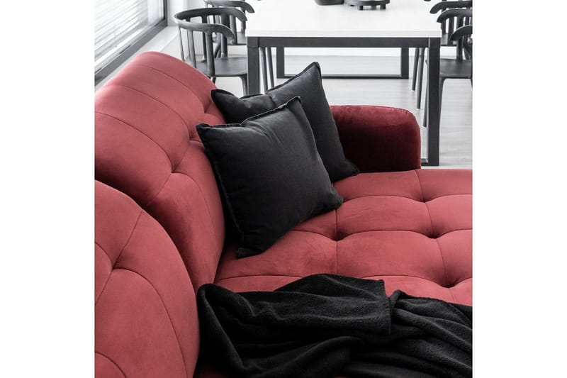 Seksjon Eltap Lorelle 225x160x105 cm - Inari 100, Svart, Høyre - Møbler - Sofaer - Sovesofaer