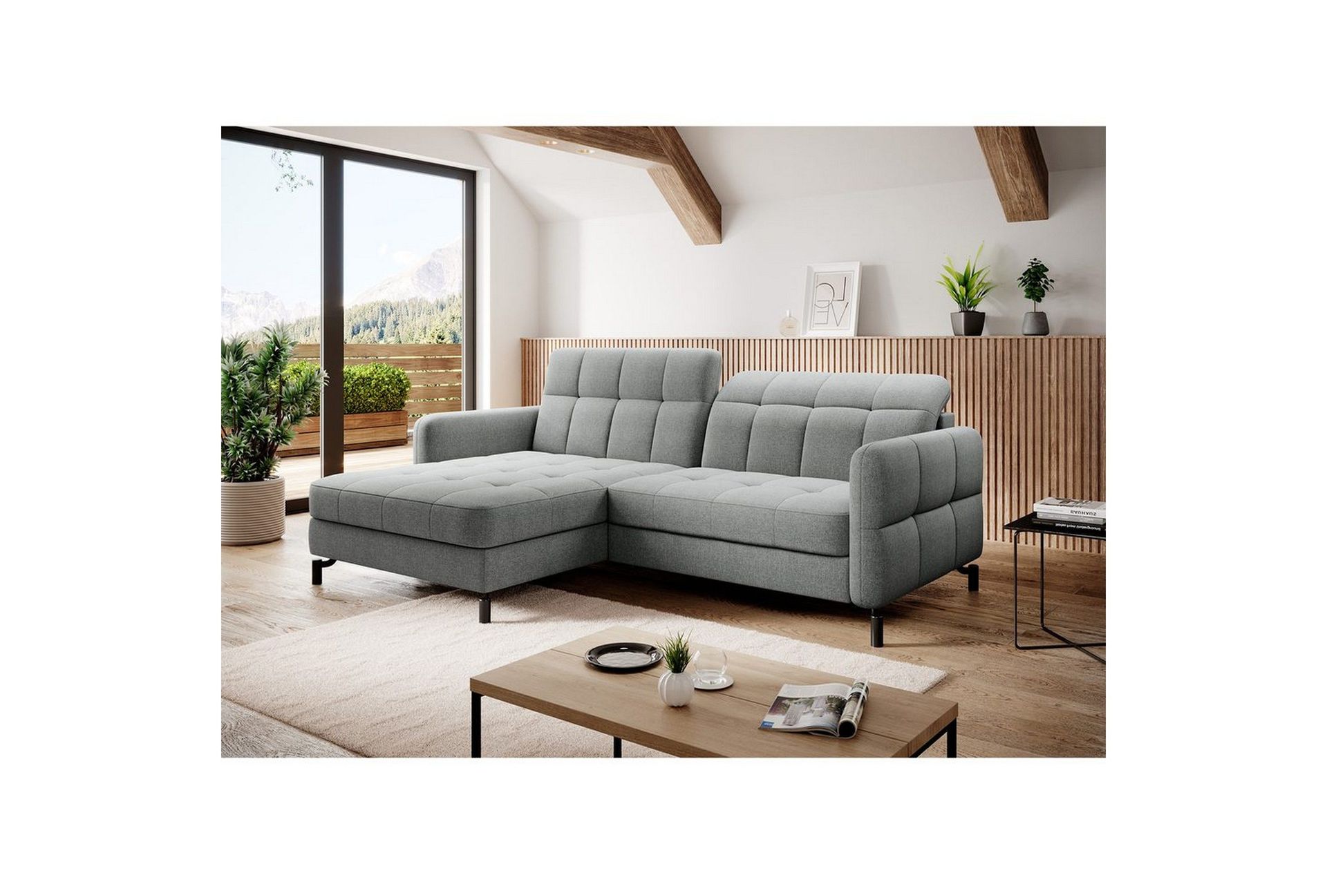 Seksjon Eltap Lorelle 225x160x105 cm - Inari 91, Grå, Venstre