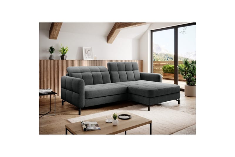 Seksjon Eltap Lorelle 225x160x105 cm - Inari 96, Mørk grå, Høyre - Møbler - Sofaer - Sovesofaer