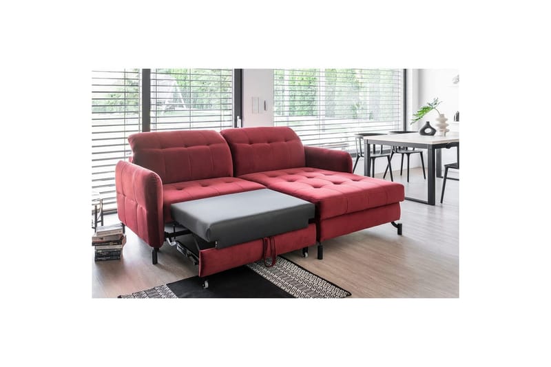 Seksjon Eltap Lorelle 225x160x105 cm - Kronos 07, Svart, Høyre - Møbler - Sofaer - Sovesofaer