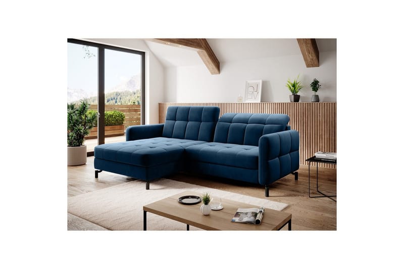 Seksjon Eltap Lorelle 225x160x105 cm - Kronos 09, Mørk Blå, Venstre - Møbler - Sofaer - Sovesofaer