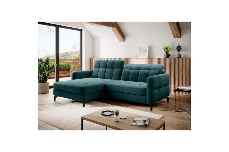 Seksjon Eltap Lorelle 225x160x105 cm, Mat Velvet 75, Grønn, Venstre