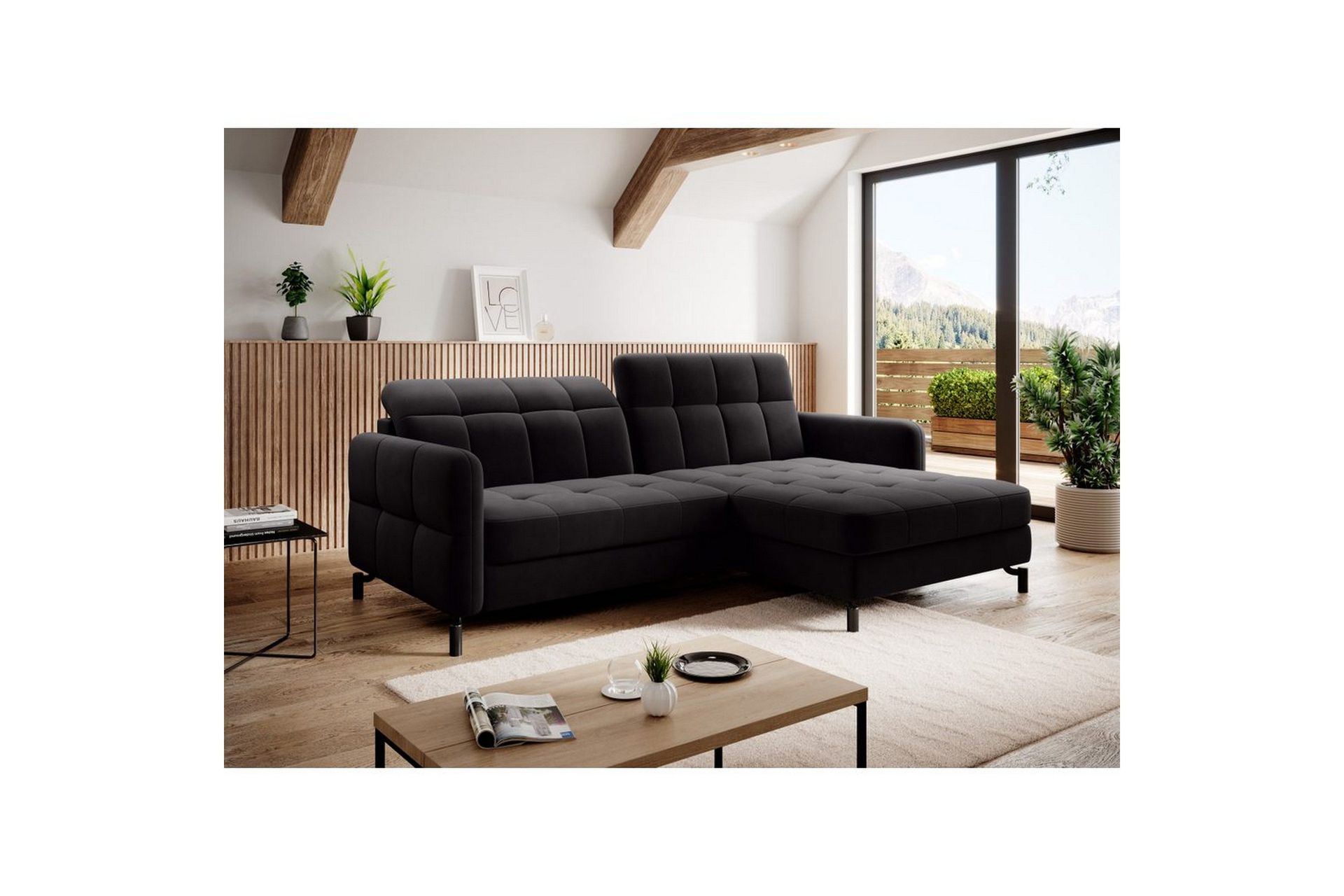 Seksjon Eltap Lorelle 225x160x105 cm - Mat Velvet 99, Blå, Høyre