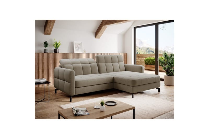 Seksjon Eltap Lorelle 225x160x105 cm - Monolith 29, Brun, Venstre - Møbler - Sofaer - Sovesofaer