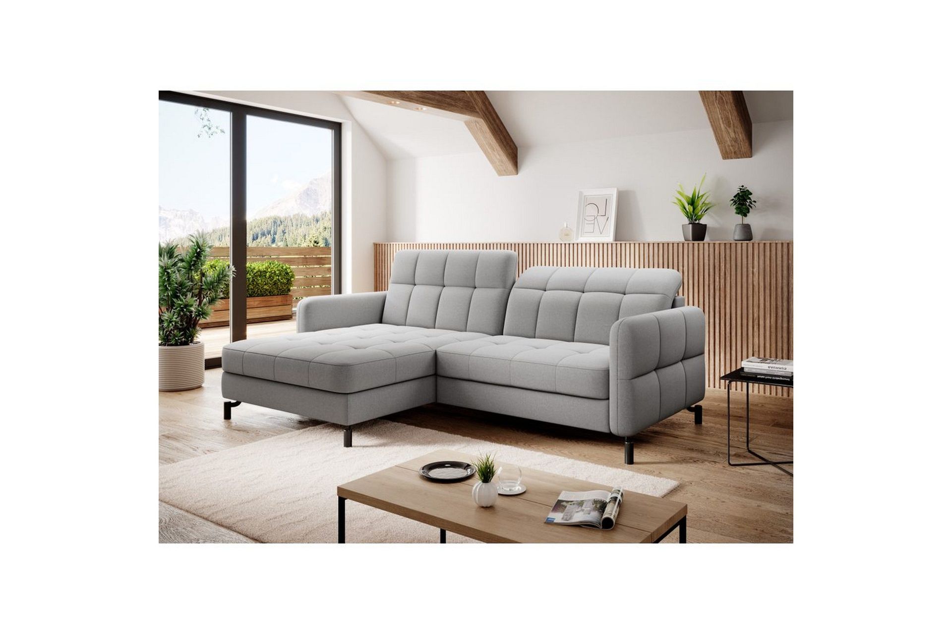 Seksjon Eltap Lorelle 225x160x105 cm - Omega 02, Grå, Venstre