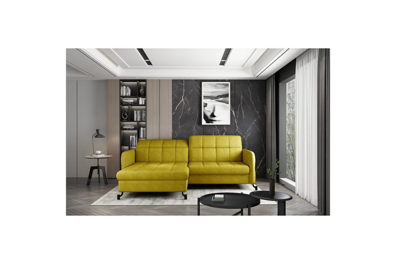 Seksjon Eltap Lorelle 225x160x105 cm - Omega 68, Gul, Venstre - Møbler - Sofaer - Sovesofaer