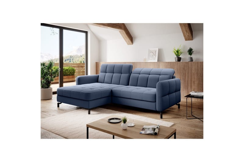Seksjon Eltap Lorelle 225x160x105 cm - Omega 86, Blå, Venstre - Møbler - Sofaer - Sovesofaer