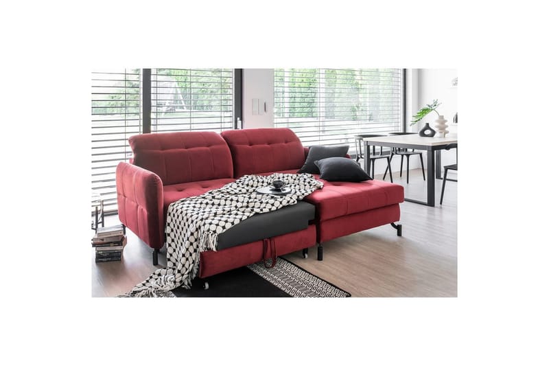Seksjon Eltap Lorelle 225x160x105 cm - Omega 91, Rosa, Høyre - Møbler - Sofaer - Sovesofaer