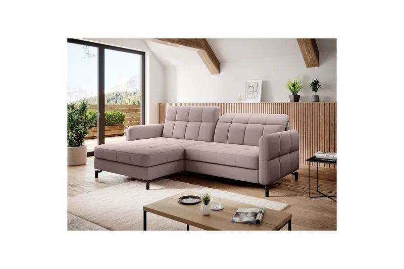 Seksjon Eltap Lorelle 225x160x105 cm - Omega 91, Rosa, Venstre - Møbler - Sofaer - Sovesofaer