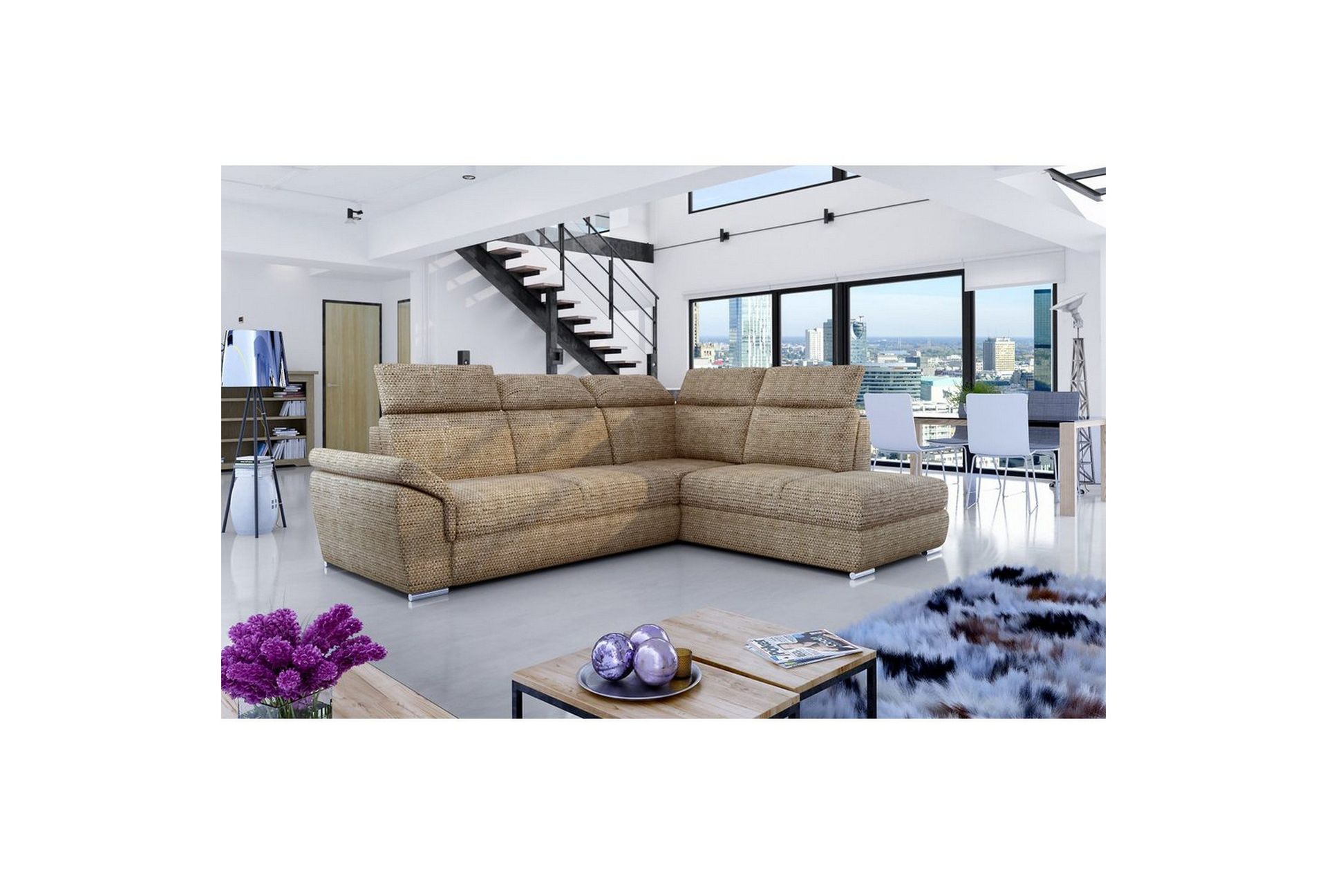 Seksjon Eltap Loreto 260x210x102 cm - Berlin 03, Beige, Høyre