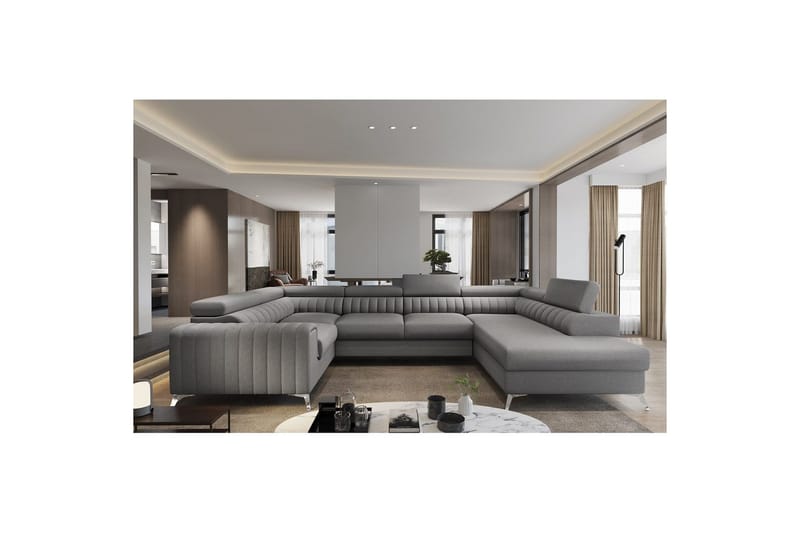 Seksjon Eltap Louis 347x202x92 cm, Flores 5, Grå, Høyre