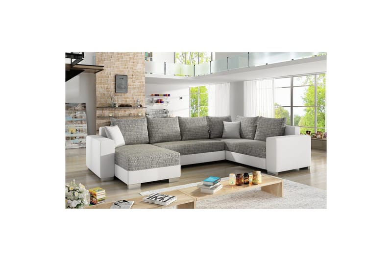 Seksjon Eltap Marco 312x210x92 cm, Berlin 01, Myk 17, Grå, Hvit, Venstre