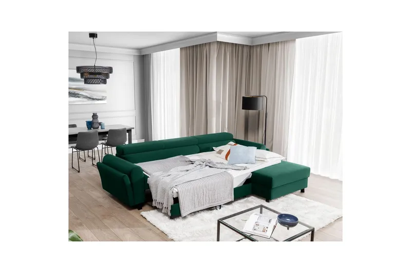 Seksjon Eltap Mariall 288x200x92 cm - Kronos 19, Mørk gr ønn, Høyre - Møbler - Sofaer - Sovesofaer