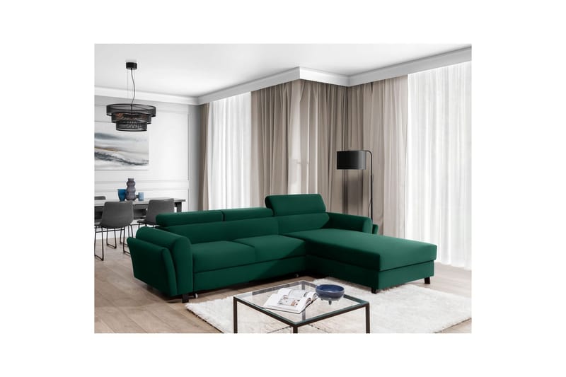 Seksjon Eltap Mariall 288x200x92 cm - Kronos 19, Mørk grønn, Høyre - Møbler - Sofaer - Sovesofaer