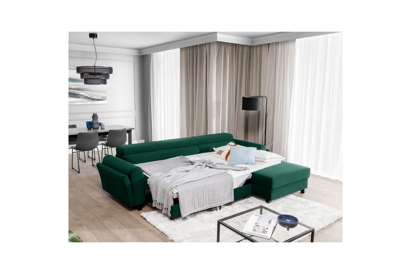 Seksjon Eltap Mariall 288x200x92 cm - Kronos 19, Mørk grønn, Høyre - Møbler - Sofaer - Sovesofaer