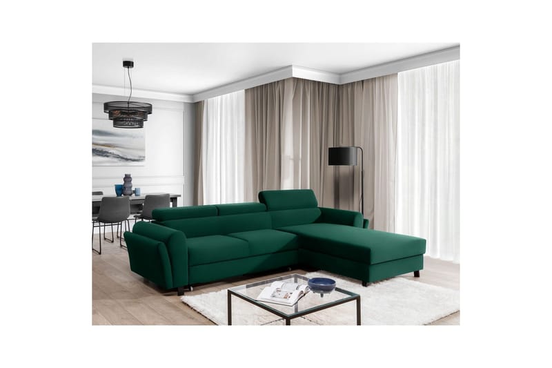 Seksjon Eltap Mariall 288x200x92 cm - Kronos 19, Mørk grønn, Høyre - Møbler - Sofaer - Sovesofaer