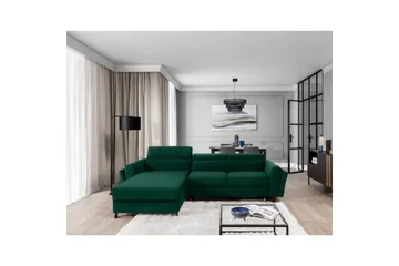 Seksjon Eltap Mariall 288x200x92 cm - Kronos 19, Mørk grønn, Venstre - Møbler - Sofaer - Sovesofaer